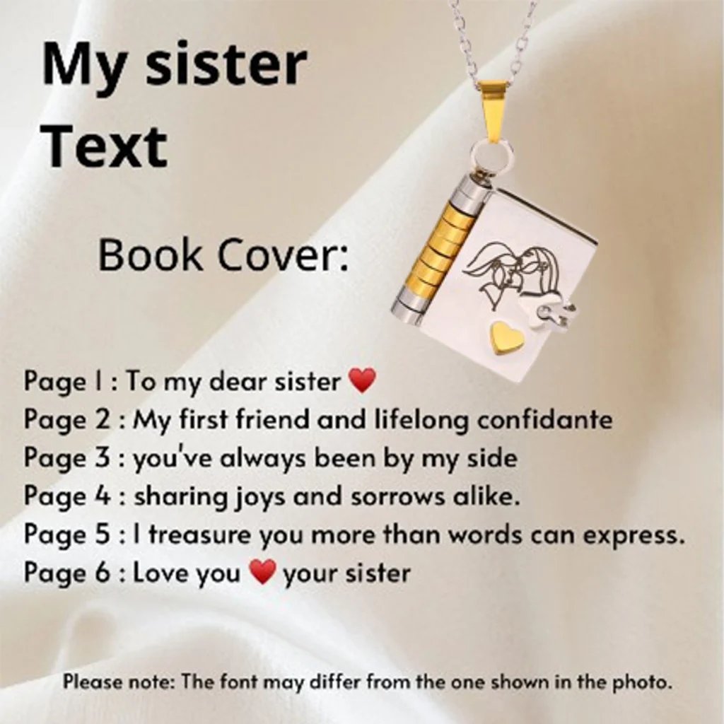 My Little Star Book Necklace for Daughter, Birthday Day Gift Graduation Jewelry of Love