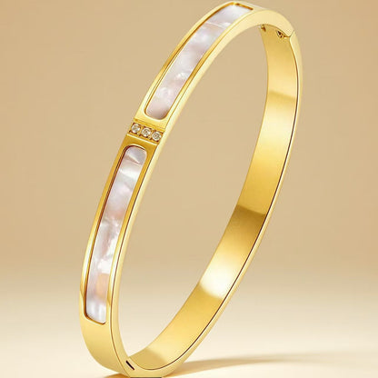 4-Piece Elegant Stainless Steel Bracelet Set, Fashionable Classic Design