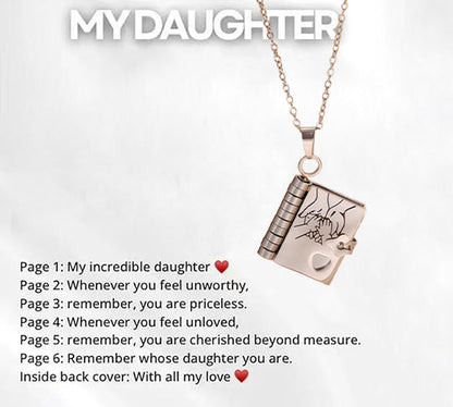 My Little Star Book Necklace for Daughter, Birthday Day Gift Graduation Jewelry of Love