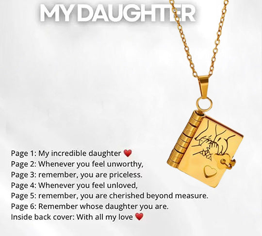 My Little Star Book Necklace for Daughter, Birthday Day Gift Graduation Jewelry of Love