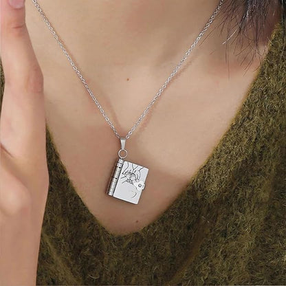 My Little Star Book Necklace for Daughter, Birthday Day Gift Graduation Jewelry of Love